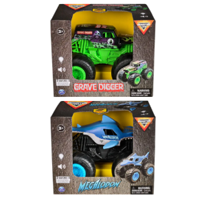Monster Jam con luci e suoni – Grave Digger o Megalodon – Spin Master | 23cm x 14cm x 15cm