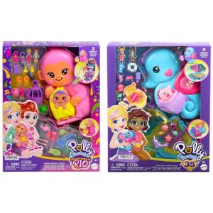 Polly Pocket Borsetta Assortita: Cavalluccio Marino o Mamma Scimmia – Scopri il Playset 2-in-1