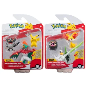 Pokemon Battle Figure Pack da 3 – Set Personaggi Pokemon – Jazwares | 12cm x 7cm x 13cm